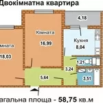 2к кв 59 м2 за 45тыс,  новый дом Тарасовка (Боярка),  ул. Братьев Чмилив