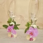 Оформление бокалов цветами