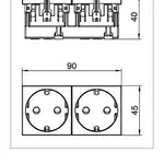 Розетка двойная прямая 0 ° OBO Bettermann