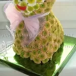 Котик из живых цветов.