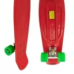 Скейт Longboard Penny 28 красный с зелеными колесами