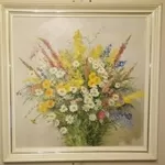 Весенние цветы,  картина маслом холст,  художник Л.Синявский