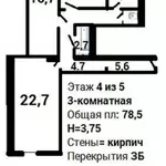 Продажа 3 р Институтская 27/6. 4/5 ж.б,  лифт,  80/49)/7,  под ремонт