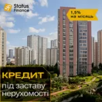 Кредит під заставу нерухомості зі ставкою від 1, 5% на місяць Київ.