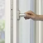 Ексклюзивна віконна протизламна ручка Рехау Rehau сталева матова