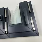 Ексклюзивна віконна протизламн ручка Рехау Rehau темно-сіра