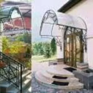 Изготавливаем красивые ажурные козырьки с ковкой,  навесы над местом ст