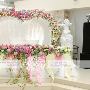  Украшение зала,  свадебная флористика