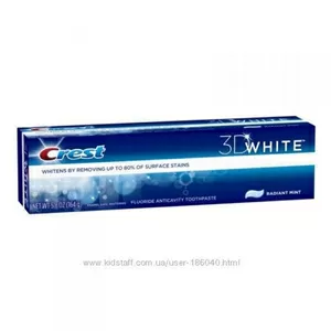 Отбеливающая зубная паста CREST 3D WHITE Fluoride Anticavity 164грамма-USA 