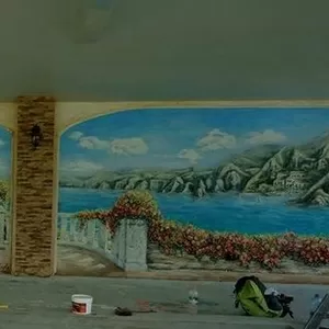 Художественная роспись стен и потолков, настенные панно.