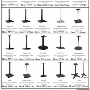 Столы,  основания,  базы,  ножки,  опоры,  подстолья для барных столов Киев