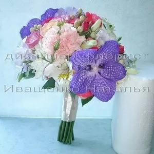 Круглый свадебный букет