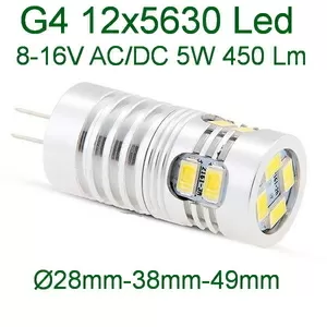 Світлодіодна Led лампа G4 5W,  450 Lm,  12V,  8-16V