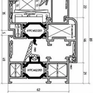 Алюминиевые окна  Alutech  W62 