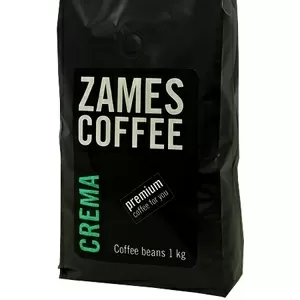 Кофе в зернах Zames Coffee Crema 1 кг  БЕСПЛАТНО 1 кг сахара в стиках