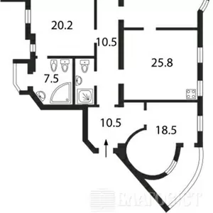 VIP-квартира 4р  Институтская 20/8(Без комиссии),  4/4 жб, 170/96/26,   д