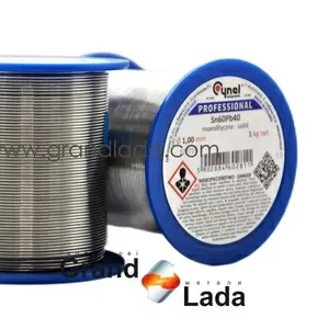 Припій Cynel без флюсу (дріт),  марка Sn60Pb40,  діаметр: 1, 0 мм