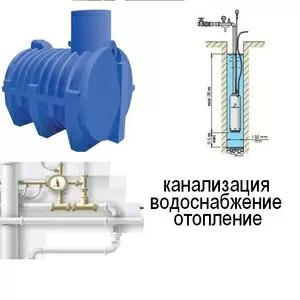 Автономная КАНАЛИЗАЦИЯ. Бурение. Водоснабжение. Отопление.