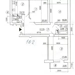 3х комнт квартира Бориспольская, 6