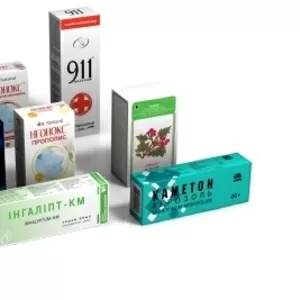 Разработка дизайна картонной упаковки для лекарств и биодобавок в Киеве 