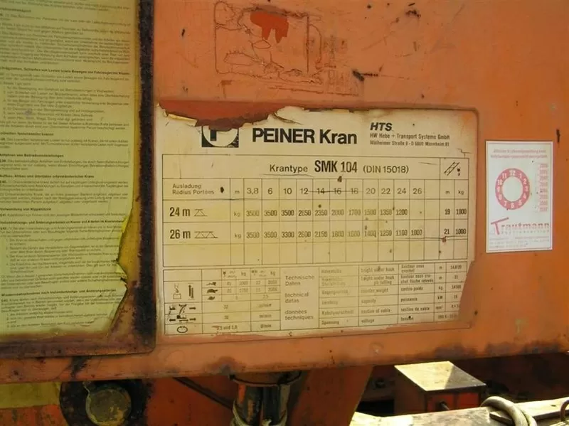 Продам башенный кран PEINER SMK 104 2