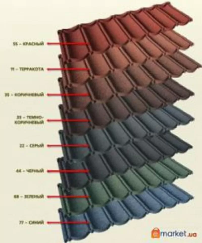 Элитная металлочерепица с каменной посыпкой .