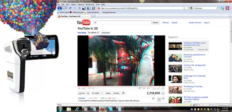 3D видеокамера,  YouTube - возможность создать собственный 3D фильм!!! 2
