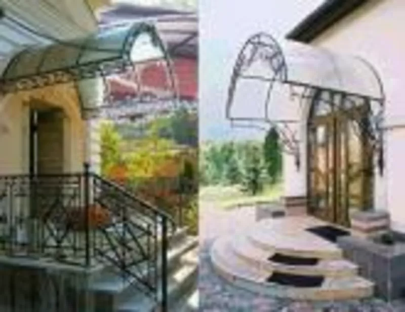 Изготавливаем красивые ажурные козырьки с ковкой,  навесы над местом ст