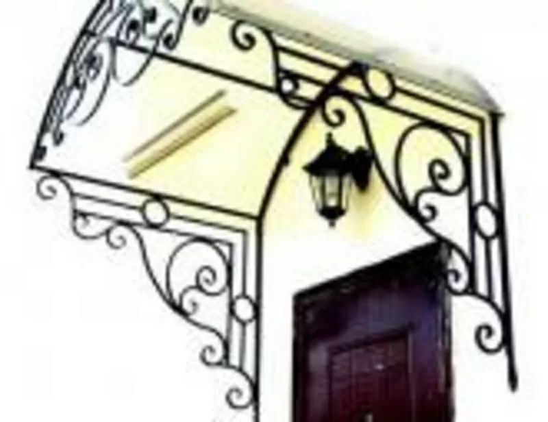 Изготавливаем красивые ажурные козырьки с ковкой,  навесы над местом ст 3