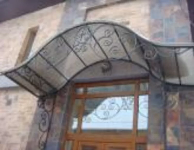 Изготавливаем красивые ажурные козырьки с ковкой,  навесы над местом ст 4