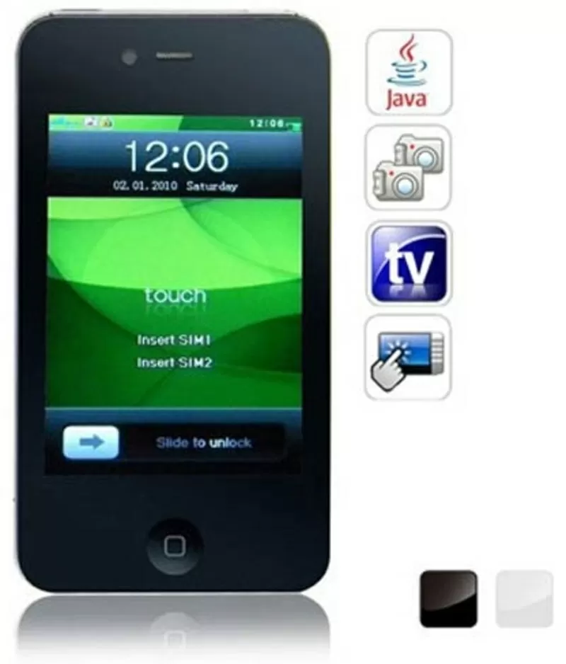 FlyYing F080 на 2 сим,  ТВ. (копия Аррle iрhone 4g),  новый,  гарантия.