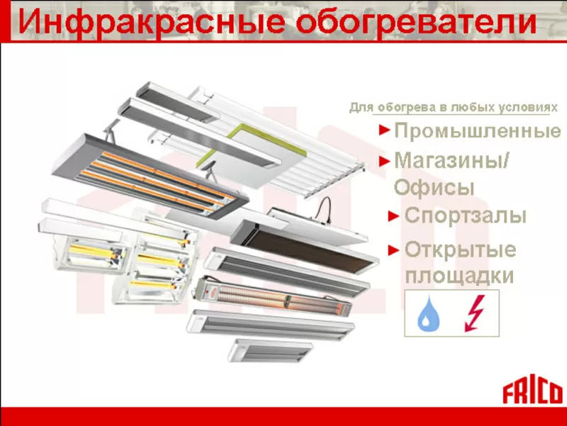 Кондиционеры,  конвекторы,  водонагреватели,  тепловентиляторы,  воздушные завесы,  обогреватели. 3