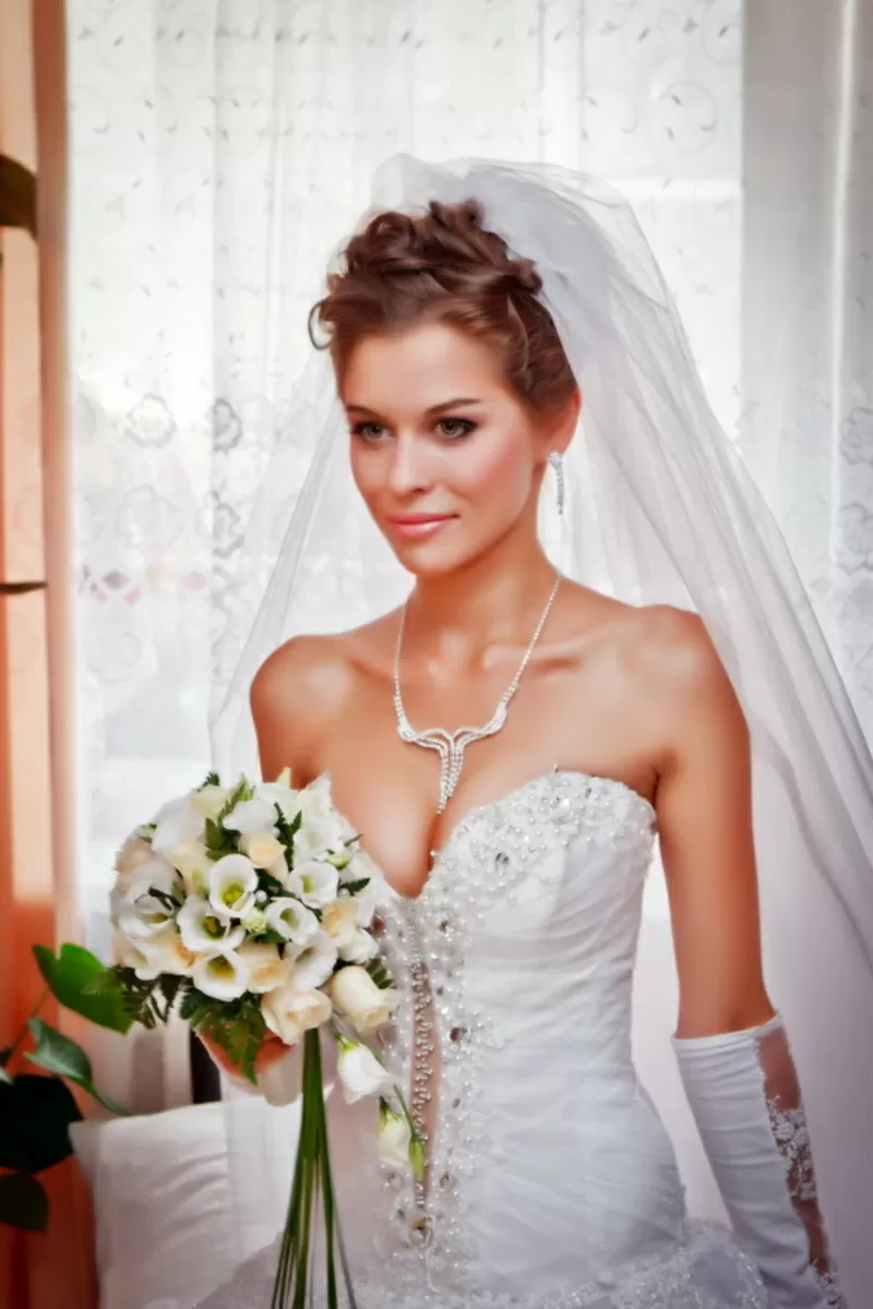 свадебные прически и макияж 17