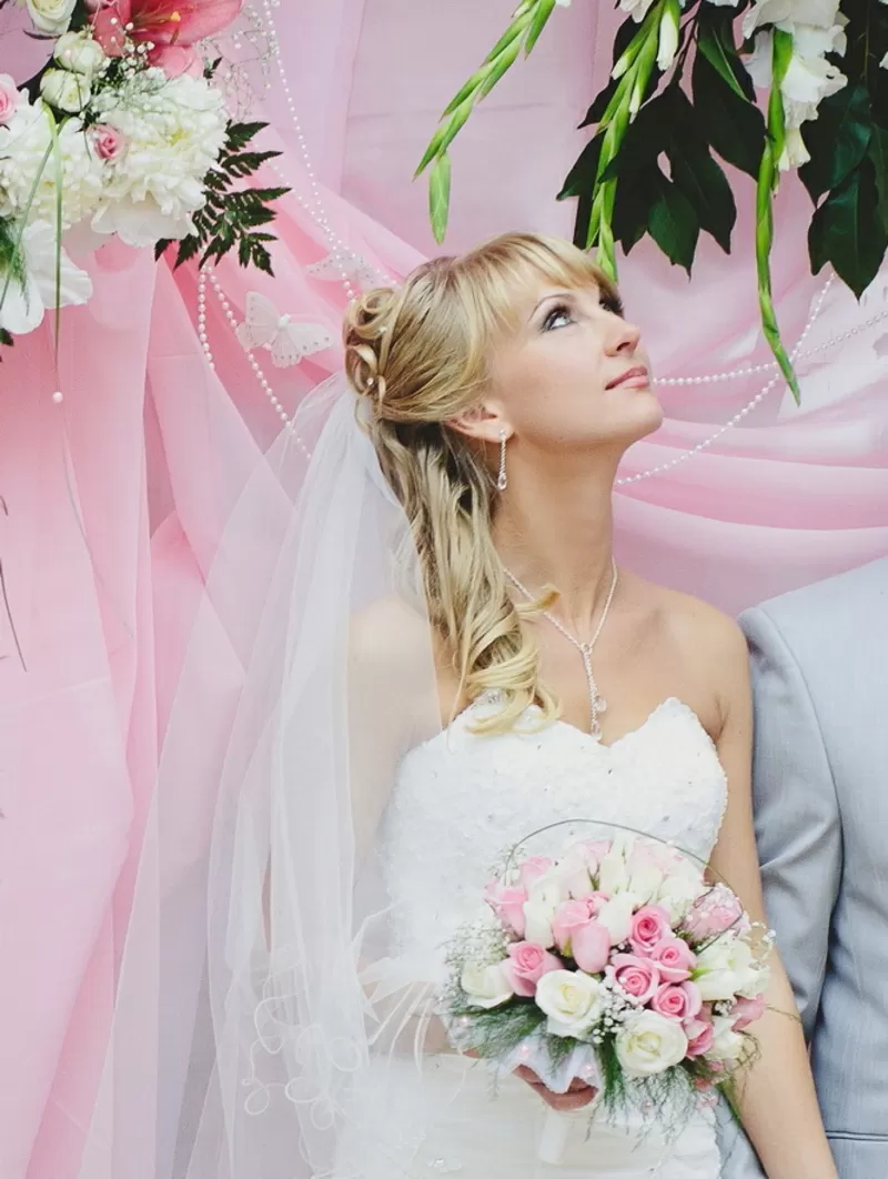 свадебные прически и макияж 35
