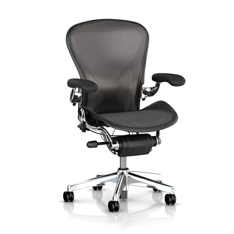 Офисное кресло Herman Miller Aeron Chair - Polished Aluminum