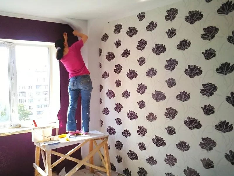 Поклейка обоев-15грн в Киеве 0635359204