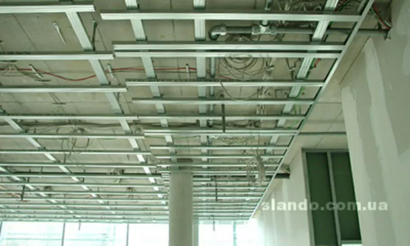 Монтаж гипсокартонных конструкций, шпаклёвка, малярные работы.