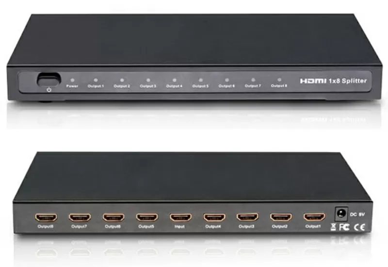 HDMI Splitter 1x8,  V1.3 HDCP 1080P 3D