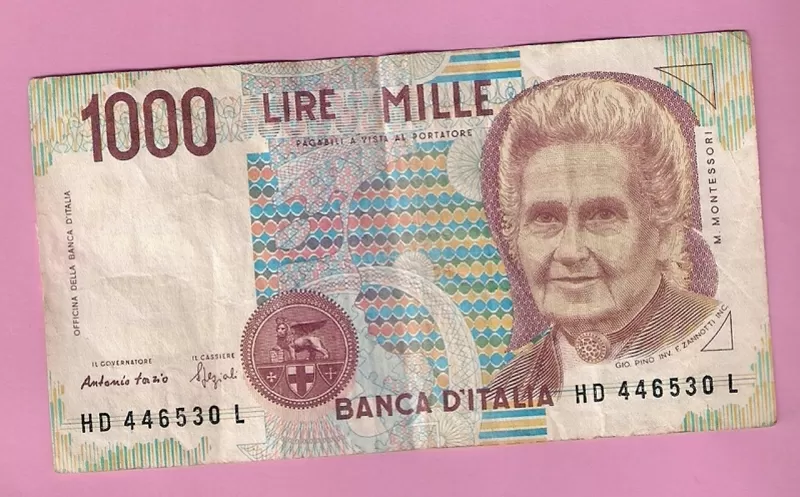 Продаю банкноту 1000 лир,  Италия,  1990 год