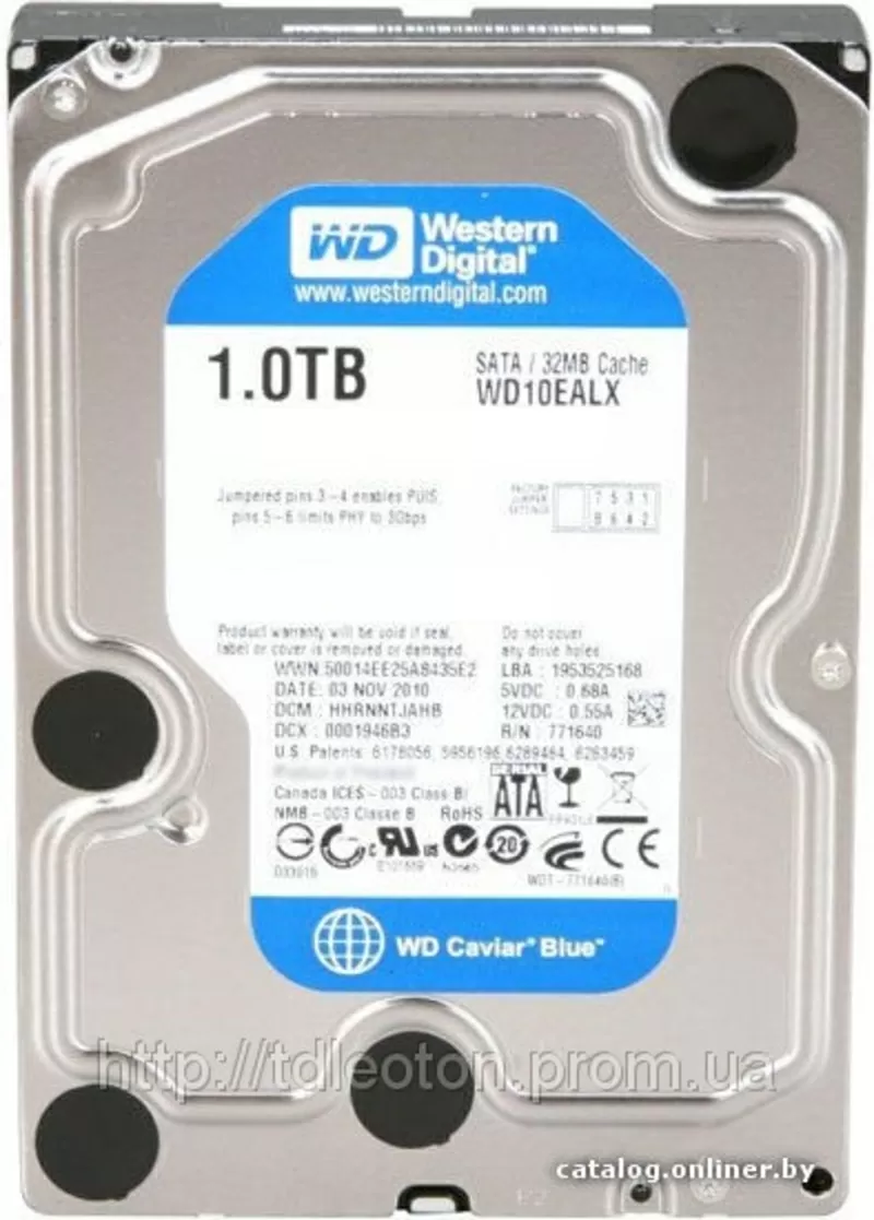 Жесткий диск Western Digital Caviar Blue 1TB 7200rpm 32MB WD10EALX 3.5