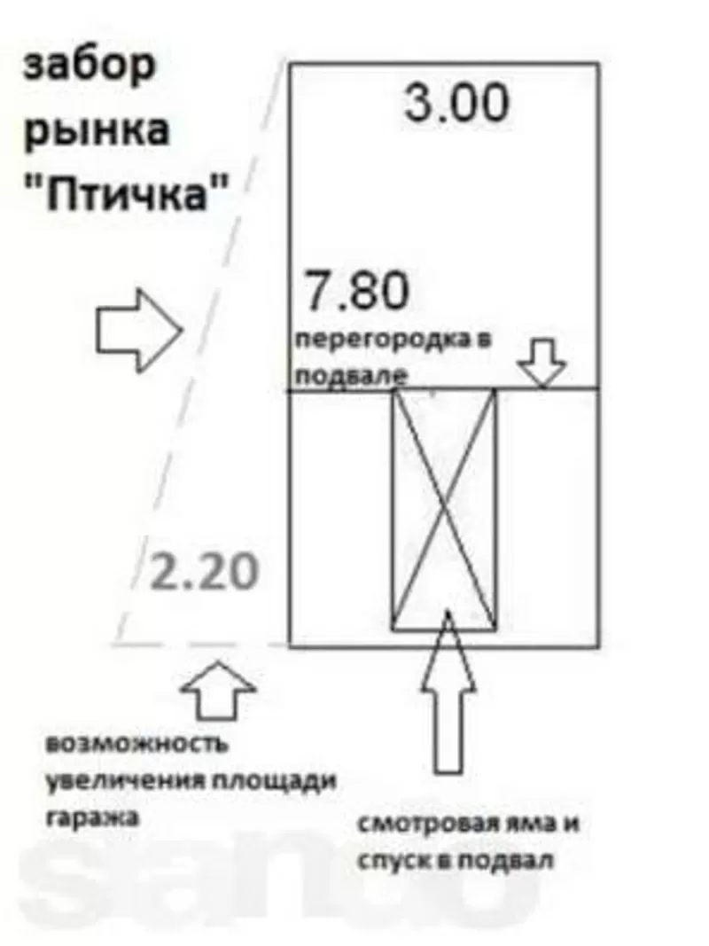 Продаю свой гараж два уровня,  общая стенка с рынком «Птичка» 8