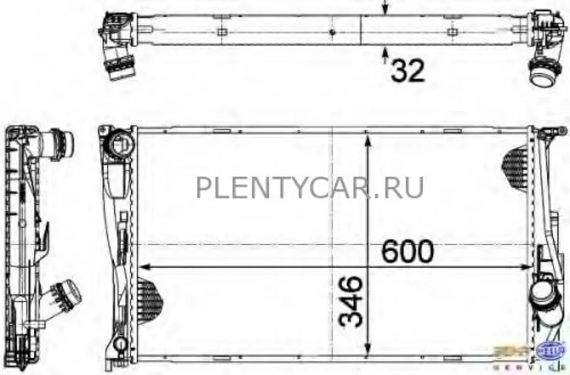 Радіатор 346 mm BMW