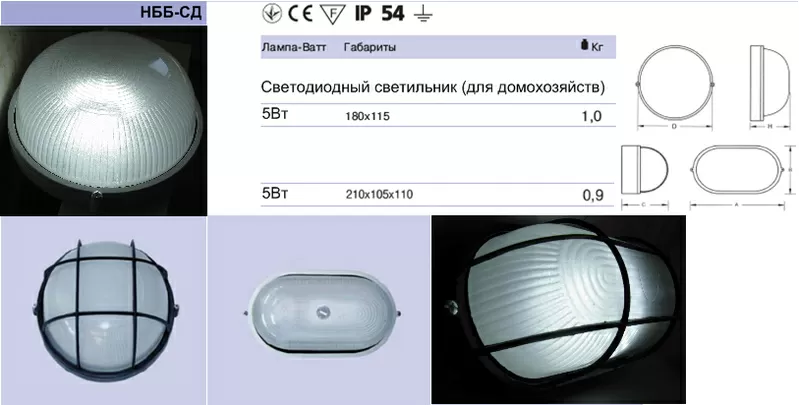 Светодиодные светильники бытовые LED