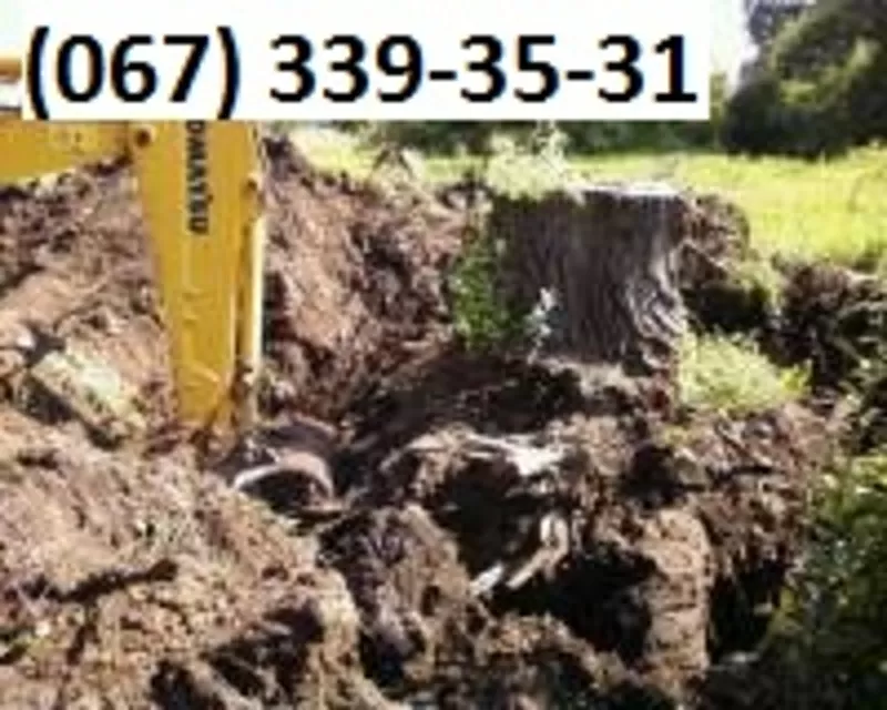 Расчистка участков, корчевание пей. Спил деревьев Киев