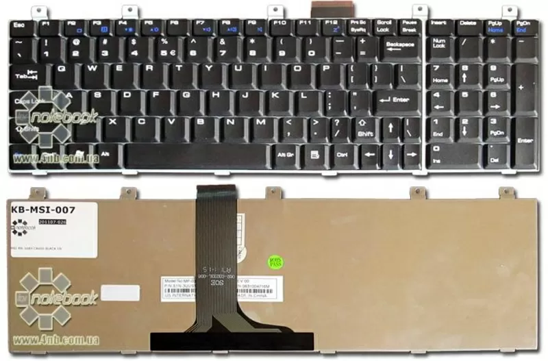 Клавиатура для ноутбука MSI MS-1683 Black US 3