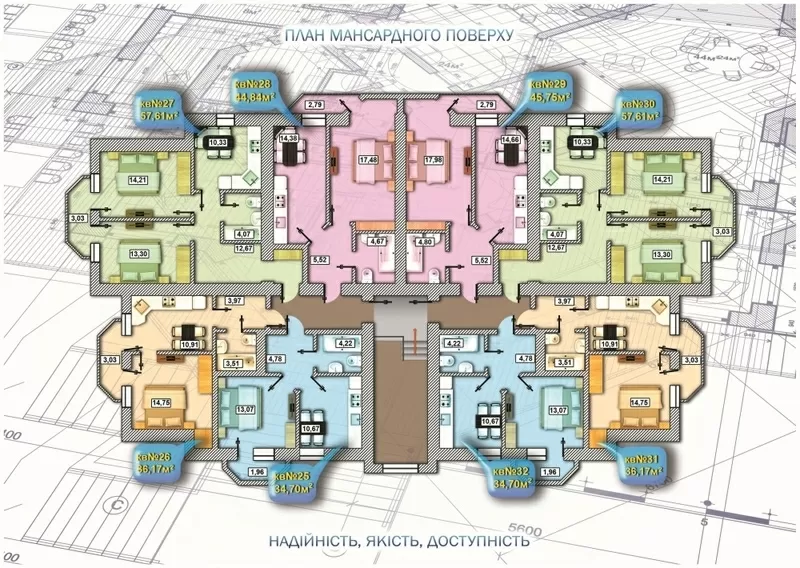 2-к. квартира в готовом доме  3