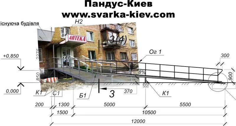  Пандус Киев,  Сварка пандусов в Киеве,  металлические пандусы.