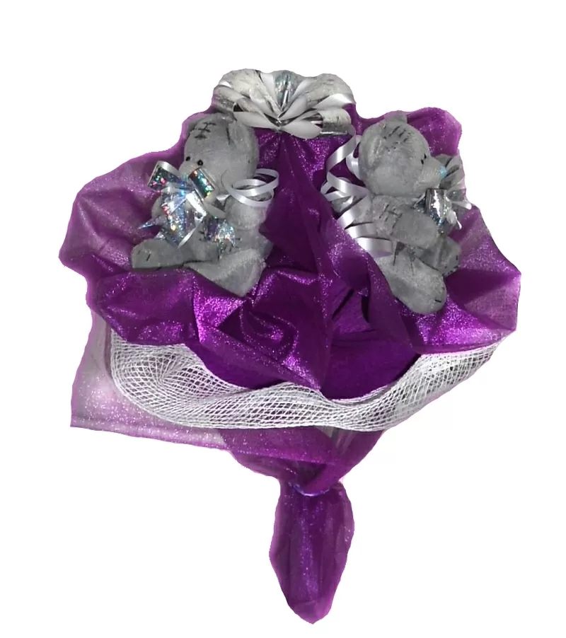 Букет из мягких игрушек мишек тедди 2