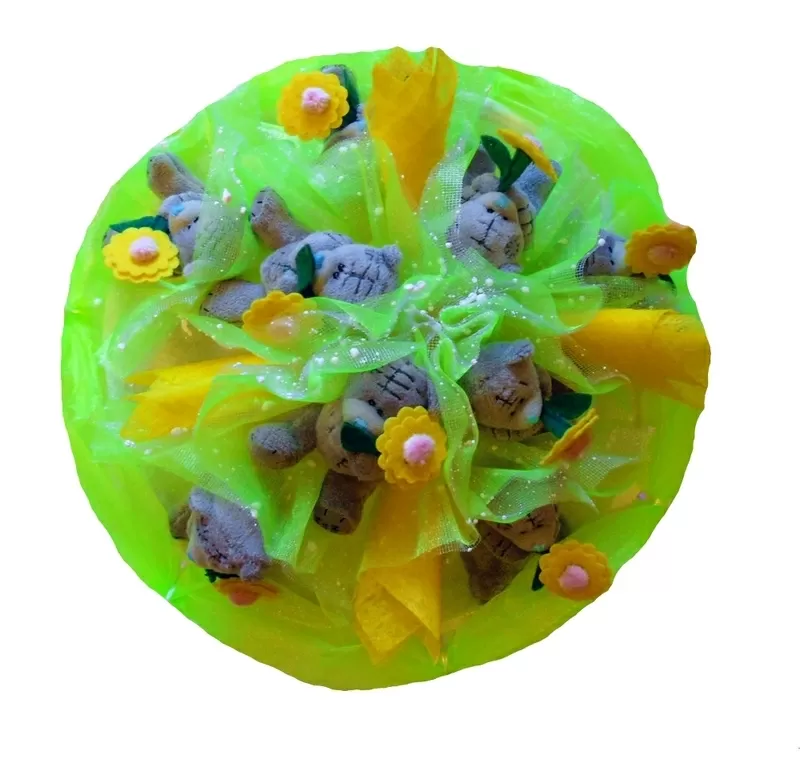 Букет из мягких игрушек мишек тедди 3