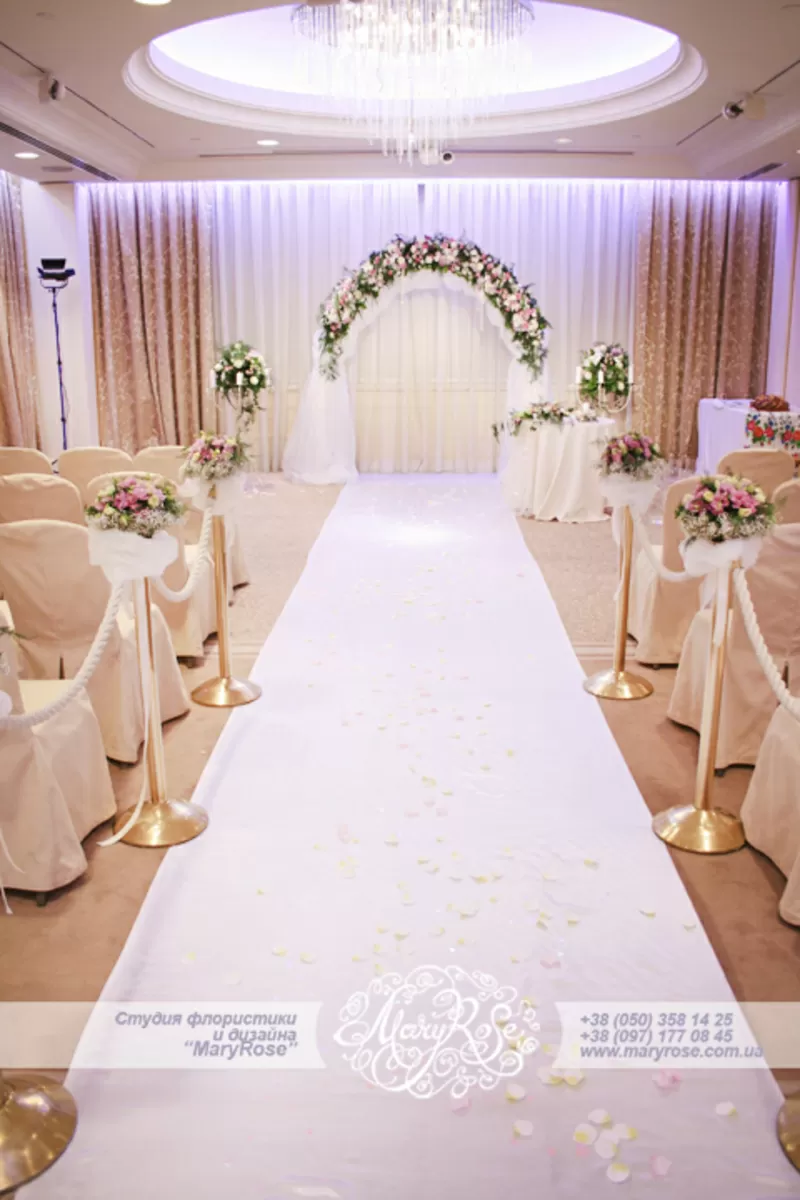 Украшение зала, свадебная флористика 5